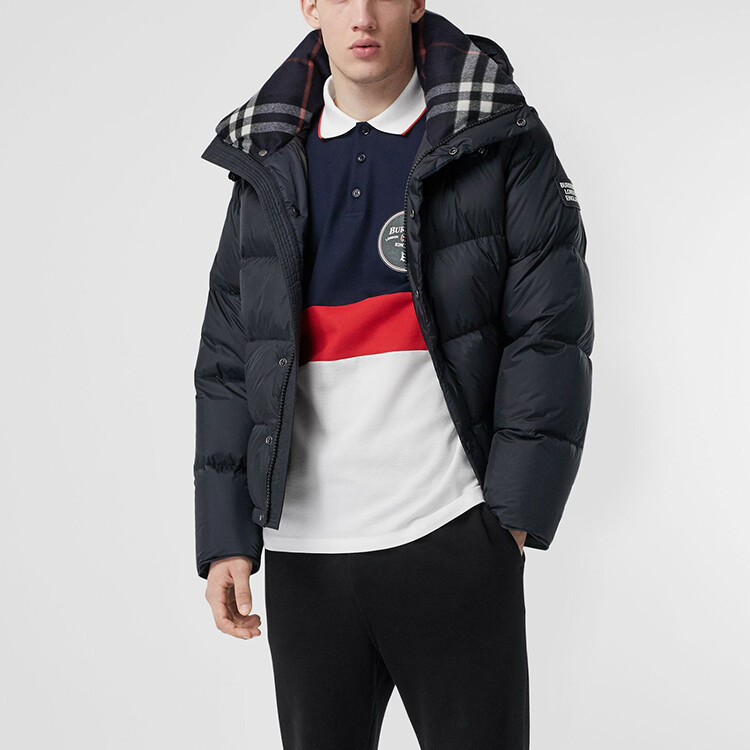 Куртка-пуховик Burberry мужская с отстегивающимися рукавами, темно-синий — фото 4