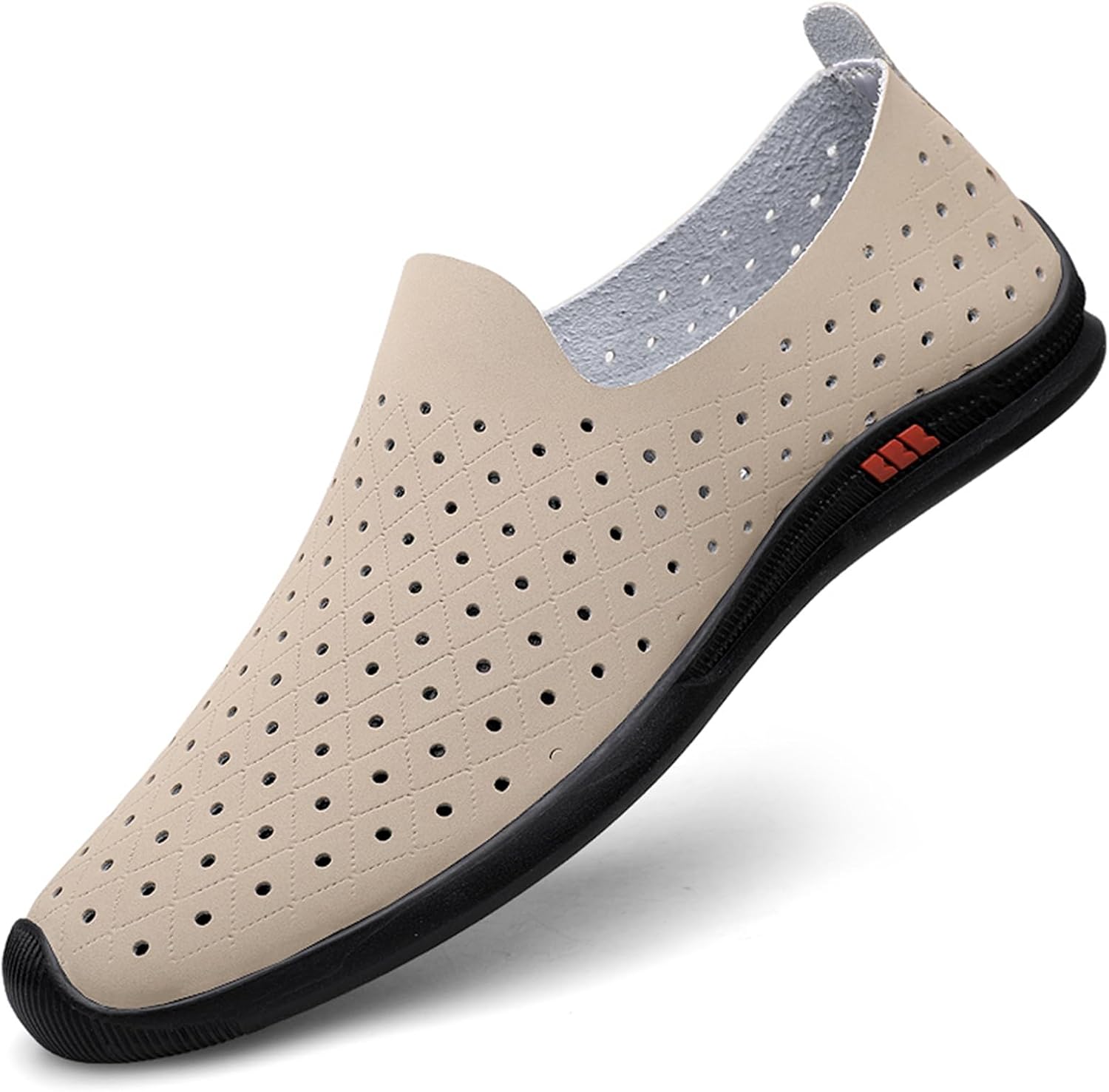 

Мужские летние дышащие лоферы мокасины для ходьбы и вождения, удобная обувь без шнурков, мягкая деловая повседневная обувь Abborora, бежевый