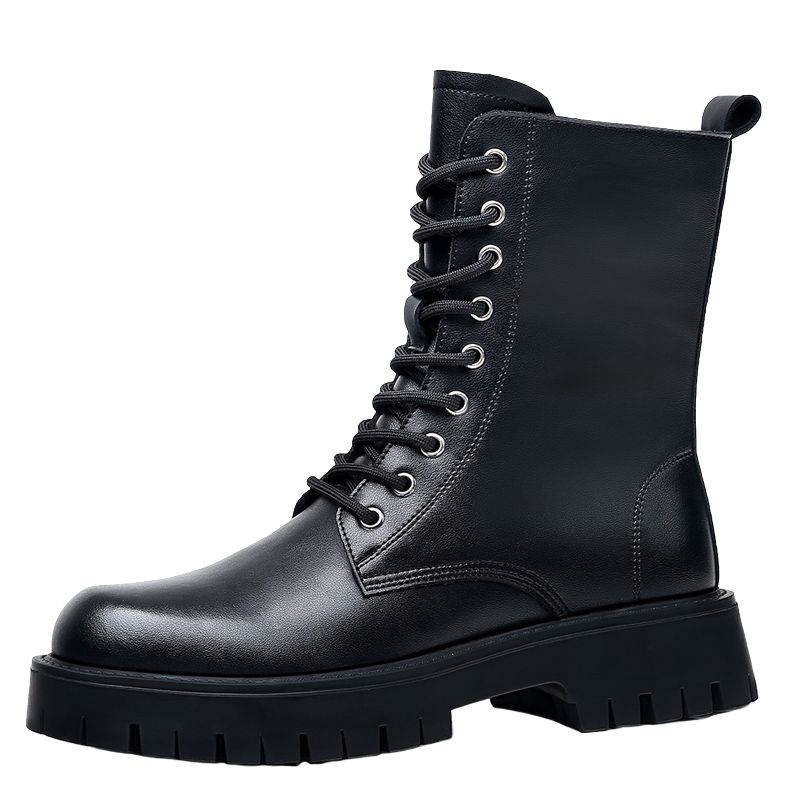 KACHILANG Мужские черные ботинки Martin из черного хлопка, цвет Black Cotton — фото 3