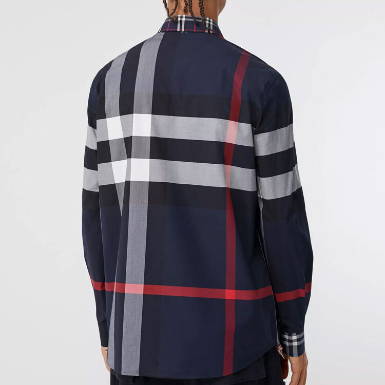 Рубашка Burberry мужская с длинным рукавом, синий — фото 3