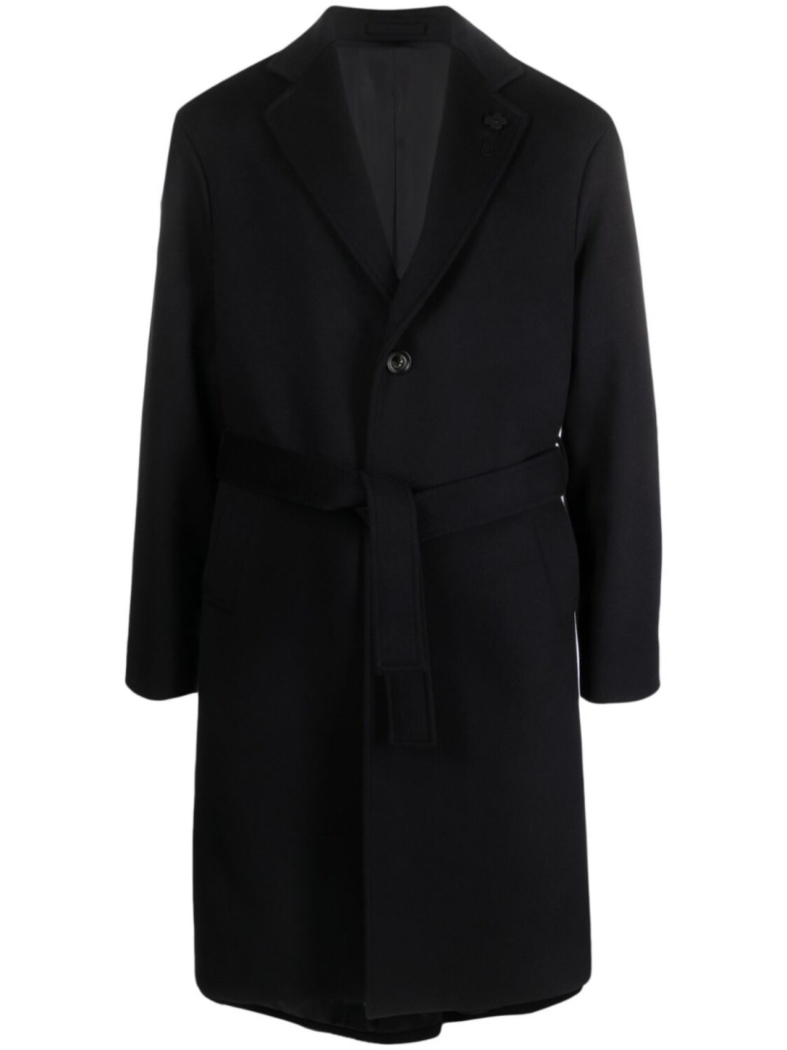

Lardini шерстяное пальто с поясом, синий