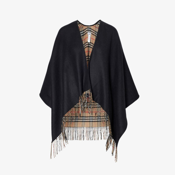 

Шерстяная накидка в клетку vintage check Burberry, черный