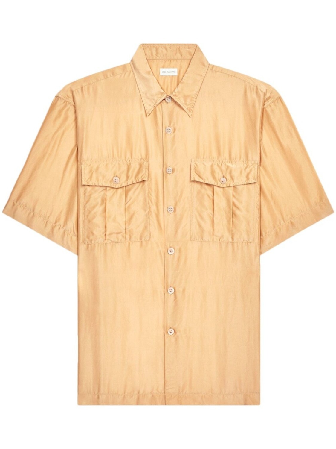 

DRIES VAN NOTEN шелковая рубашка с короткими рукавами, нейтральный цвет