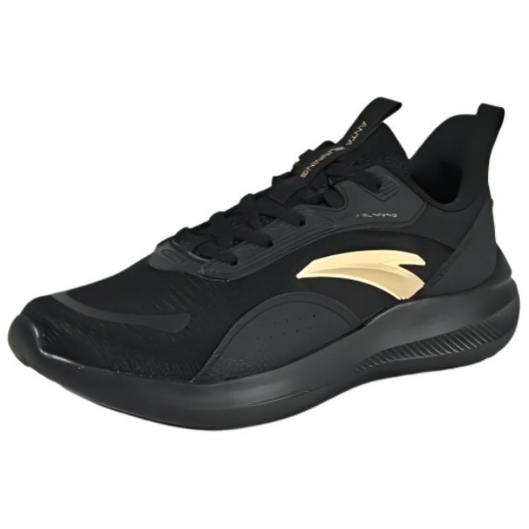 Anta Амортизирующие противоскользящие кроссовки Low-Top мужские черный золото, Black/Gold Metallic — фото 2