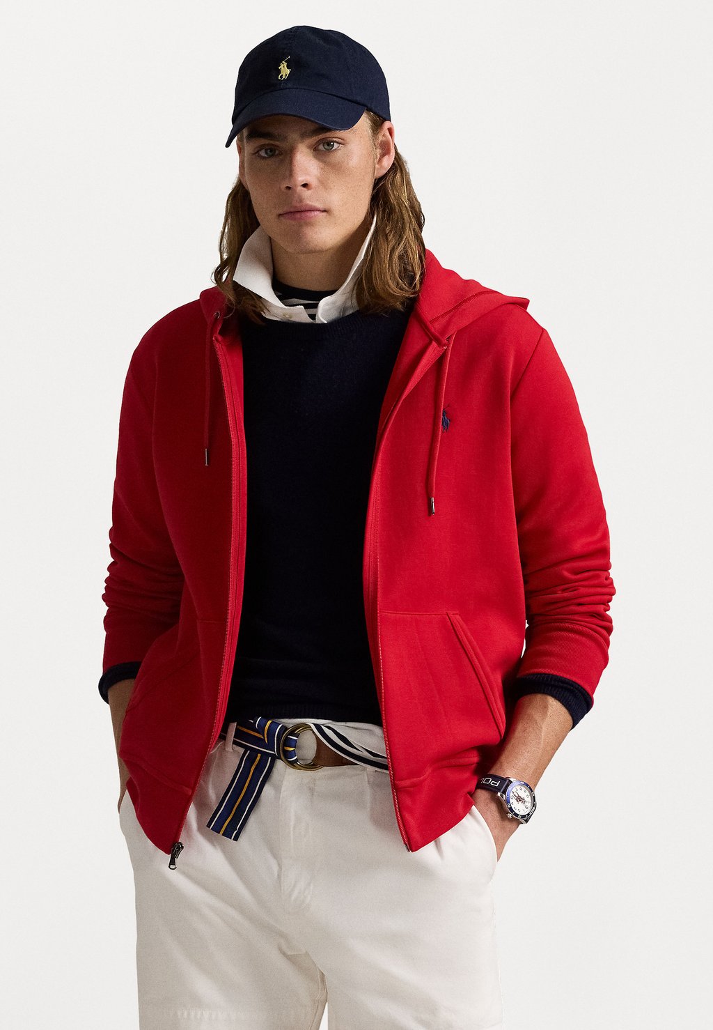 

Толстовка на молнии DOUBLE-KNIT FULL-ZIP HOODIE Polo Ralph Lauren, розовый