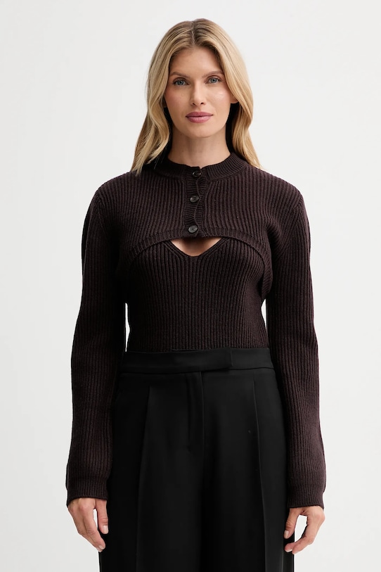 

Кардиган из смесовой шерсти Isabelle Blanche, коричневый