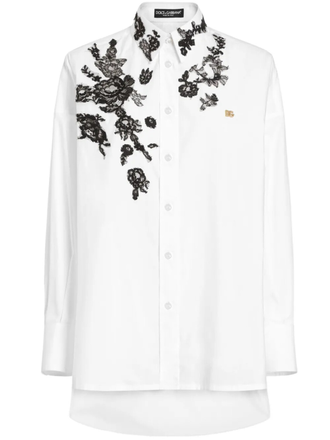 

Dolce & Gabbana рубашка с цветочной аппликацией, белый