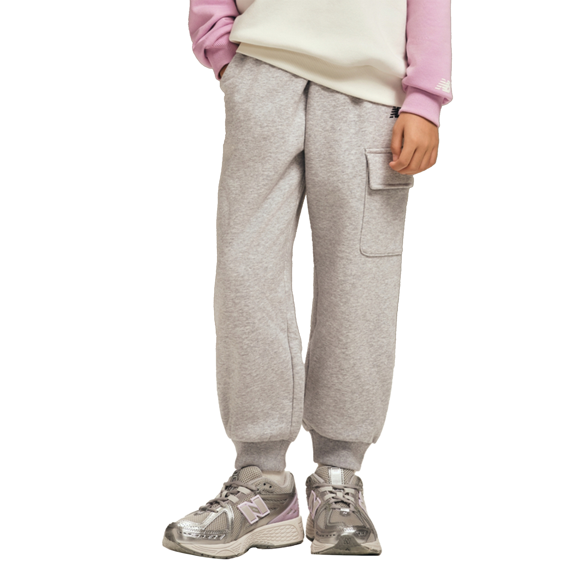 

Детские вязаные спортивные штаны New Balance, серый