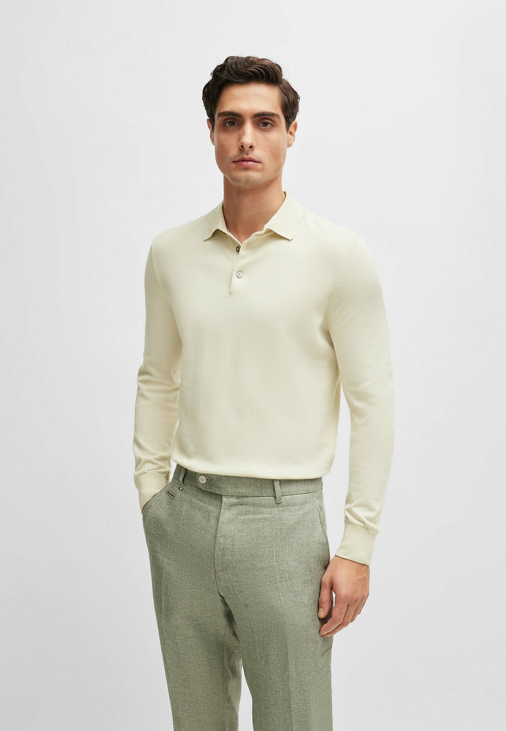 

Лонгслив GEMELLO-P - Polo shirt BOSS, кремовый