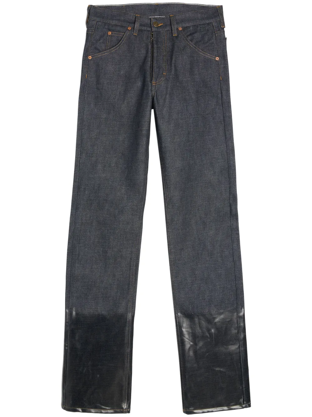 

Прямые джинсы Selvedge средней посадки MAISON MARGIELA, синий