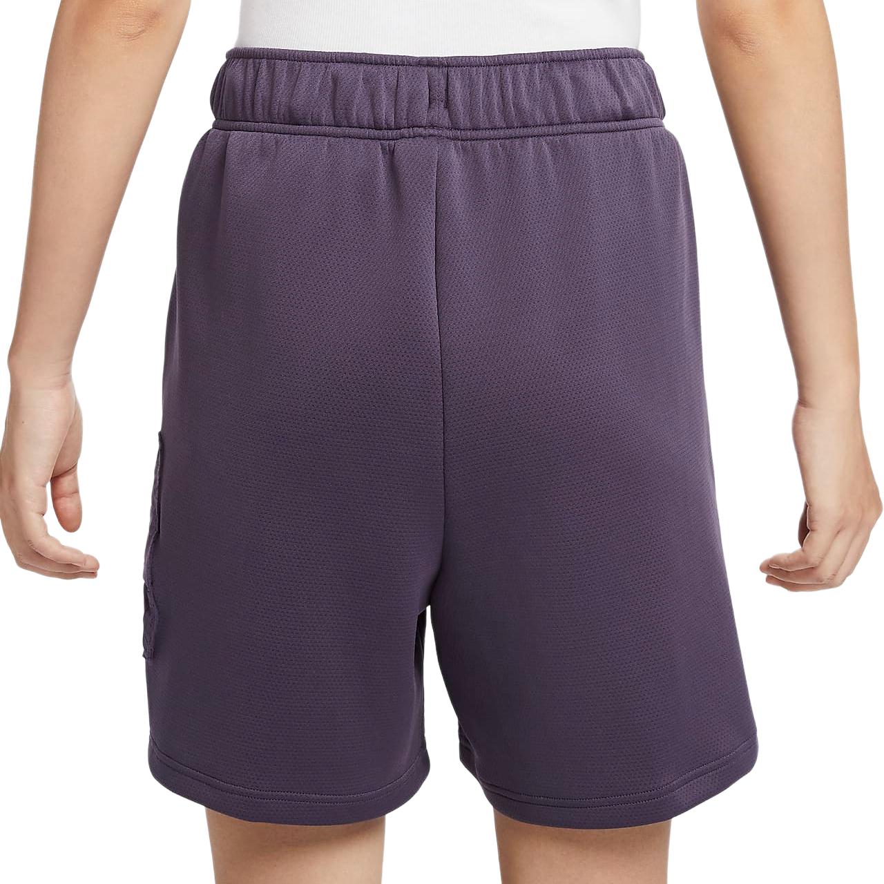 Nike Женские баскетбольные шорты dri fit sabrina темно-фиолетовый/светлый минеральный фиолетовый/моющийся кораллово-красный — фото 4