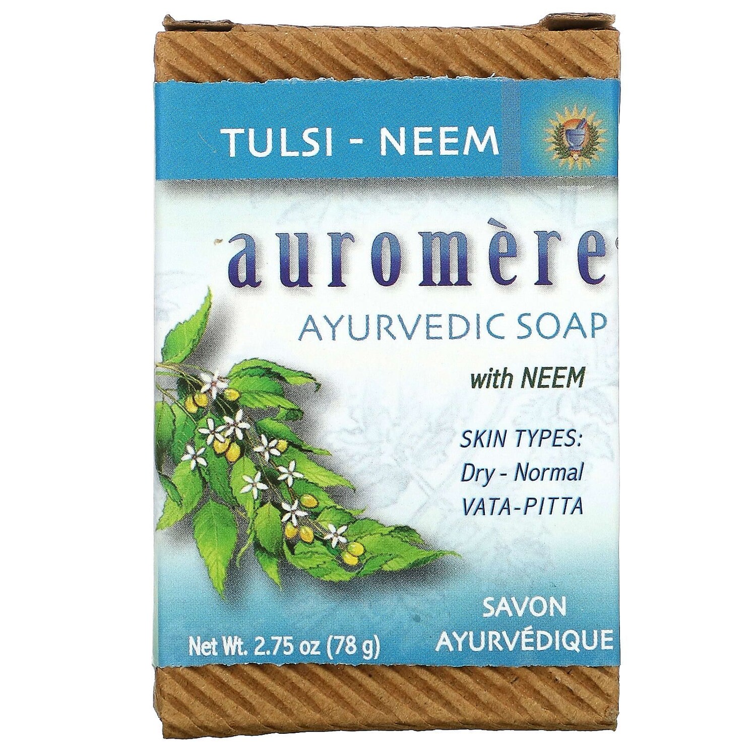 

Auromere Аюрведическое мыло с Нимом Тулси-Ним 2,75 унции