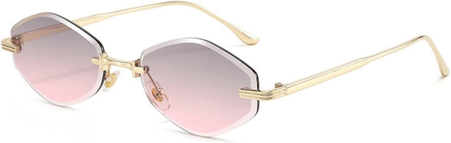 

Willochra Модные панк-солнцезащитные очки без оправы из металла для женщин, стильные маленькие металлические многоугольные квадратные солнцезащитные очки для мужчин, шестиугольные солнцезащитные очки, C4