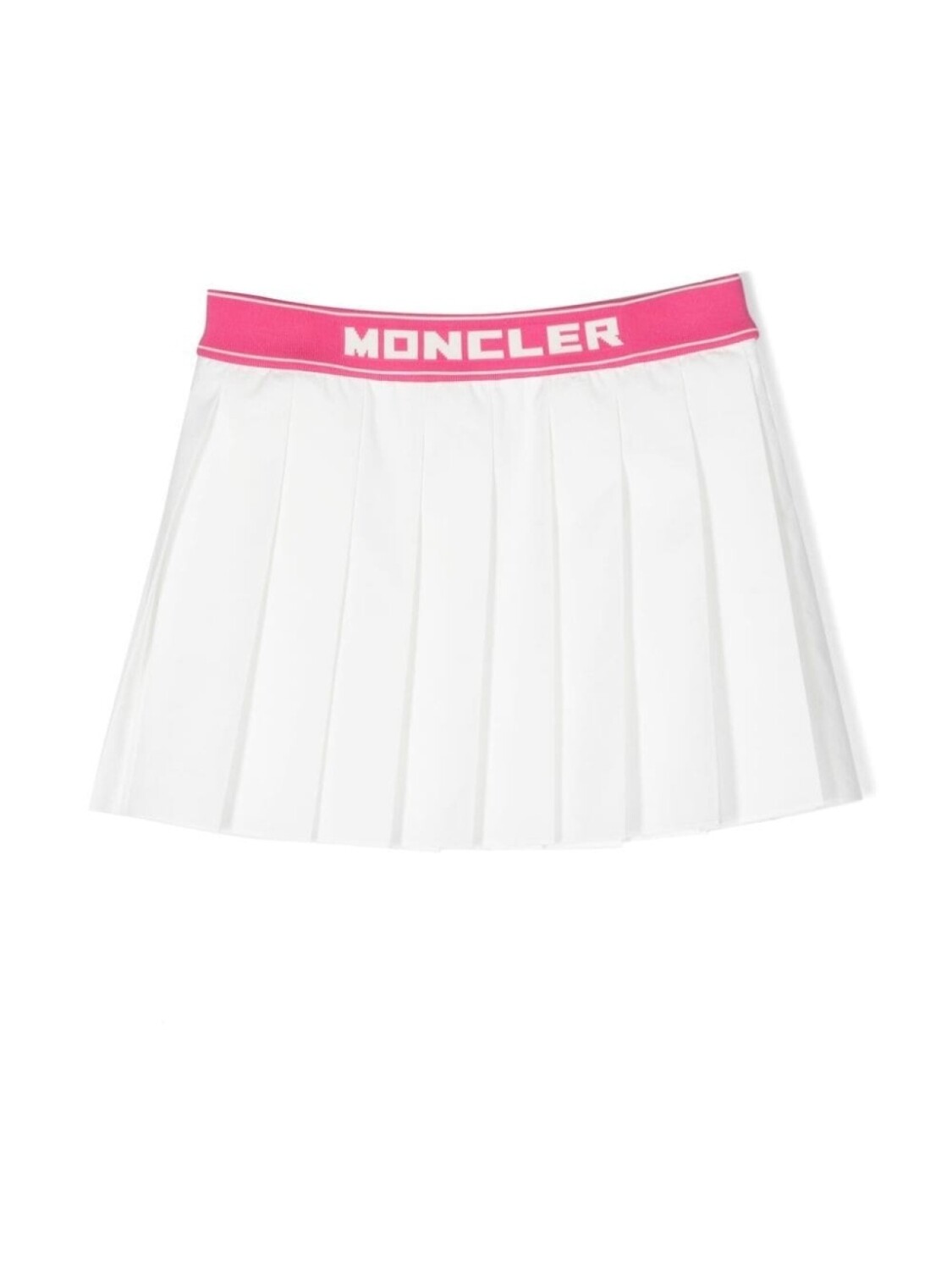 

Moncler Enfant logo-waist pleated skirt, белый