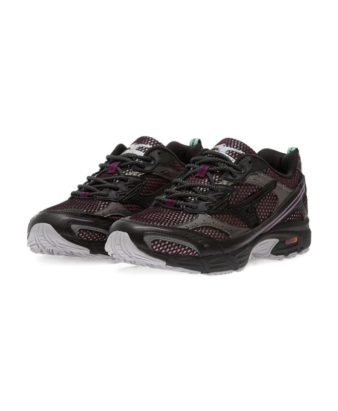 Фиолетовые серебристые черные кроссовки Mizuno, черный — фото 3