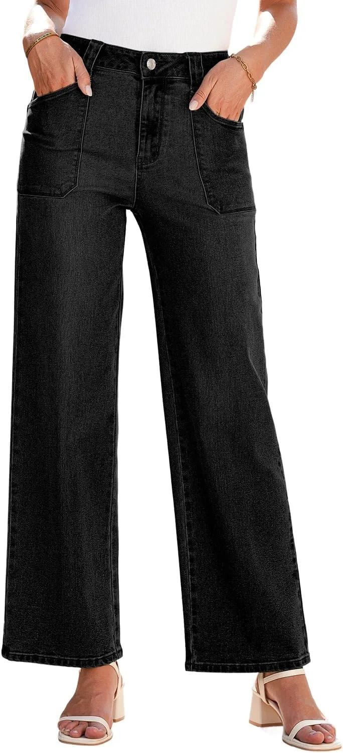 

Женские джинсы Astylish с высокой талией и прямыми штанинами