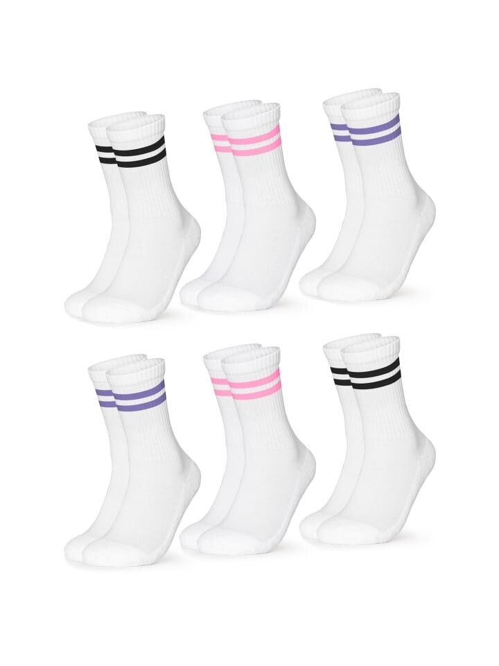 

Носки Occulto 6er Pack Retro Tennis Serena, цвет weiß-pink