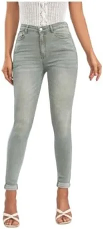 

Джинсы скинни с высокой талией и косыми карманами для женщин