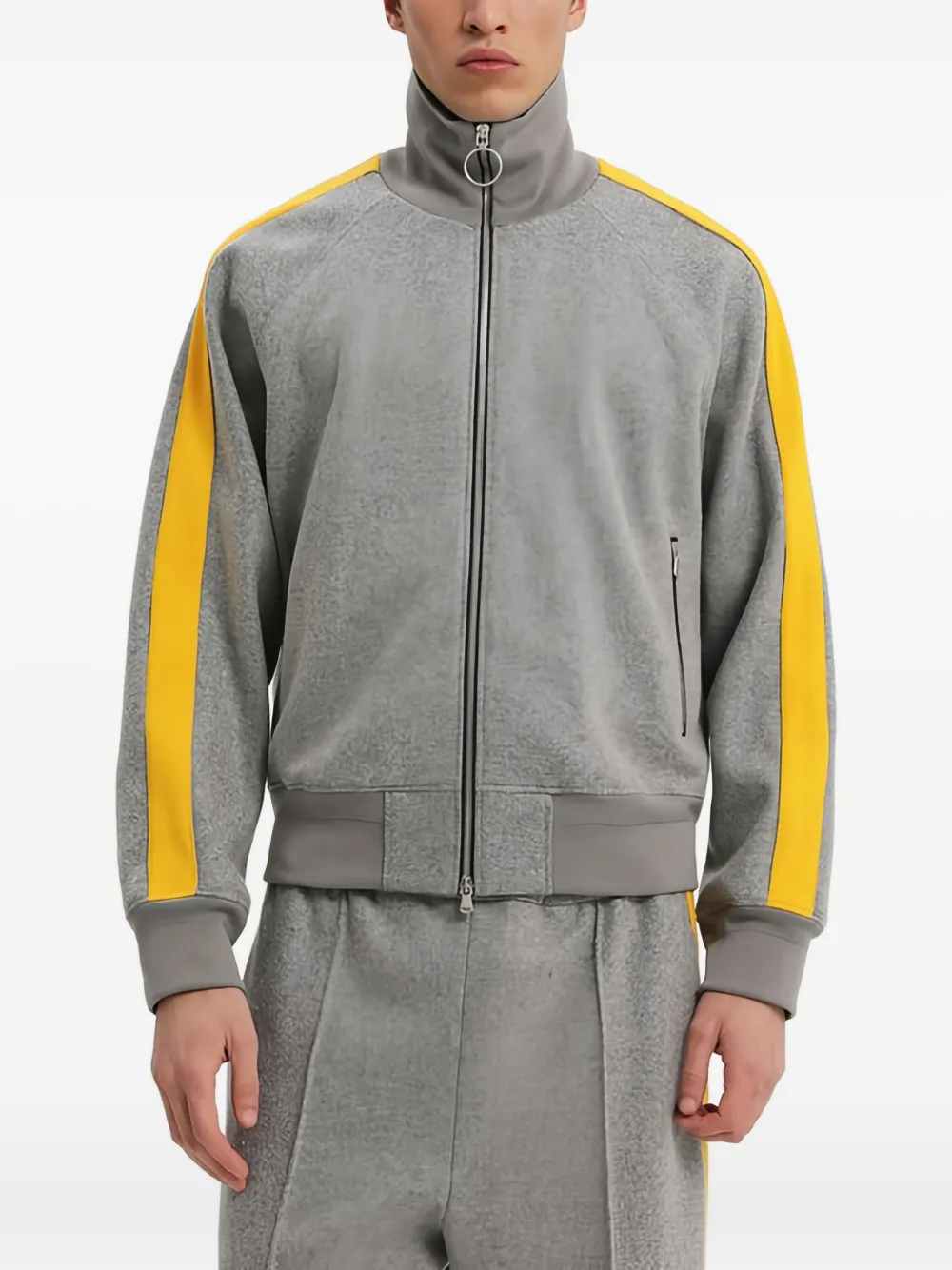 

Куртка на молнии с полосатыми деталями 1989 Studio, серый