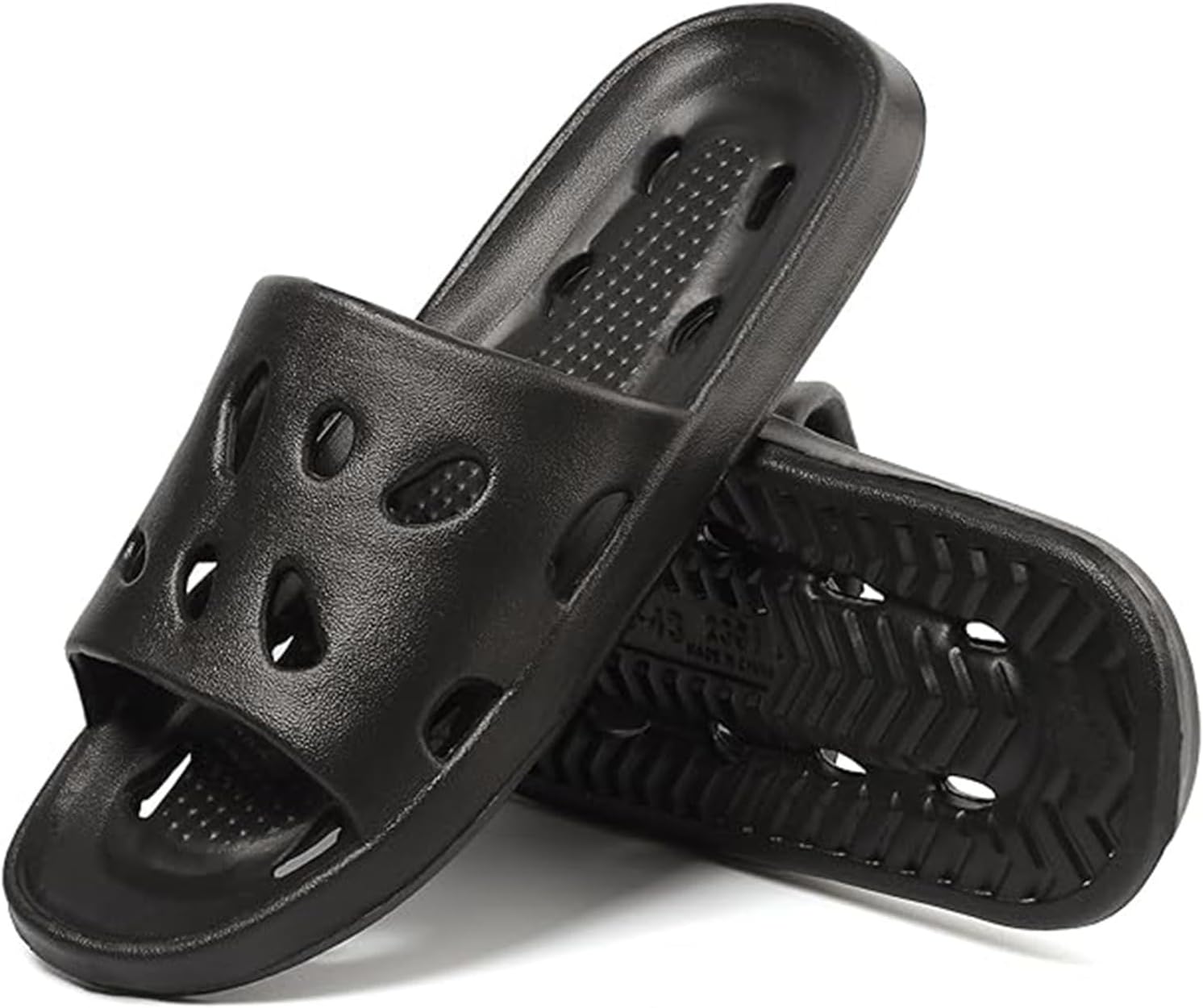 

Душевые шлепанцы для женщин и мужчин, массажные тапочки для бассейна, мягкие и амортизирующие, противоскользящие, удобные пляжные сандалии Generic, черный