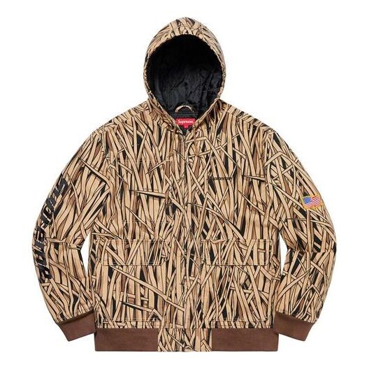 

Куртка ss20 week 2 canvas hooded work jacket Supreme, коричневый