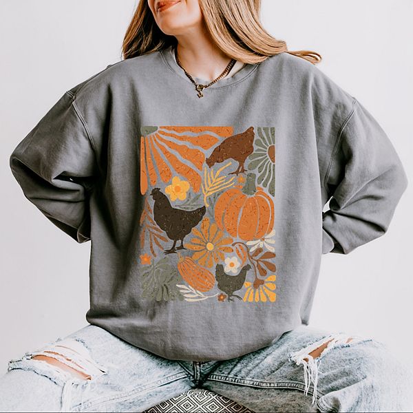 

Свитшот женский Chicken boho floral, легкий, окрашенный в готовом виде Simply Sage Market, Grey, Серый, Свитшот женский Chicken boho floral, легкий, окрашенный в готовом виде Simply Sage Market, Grey