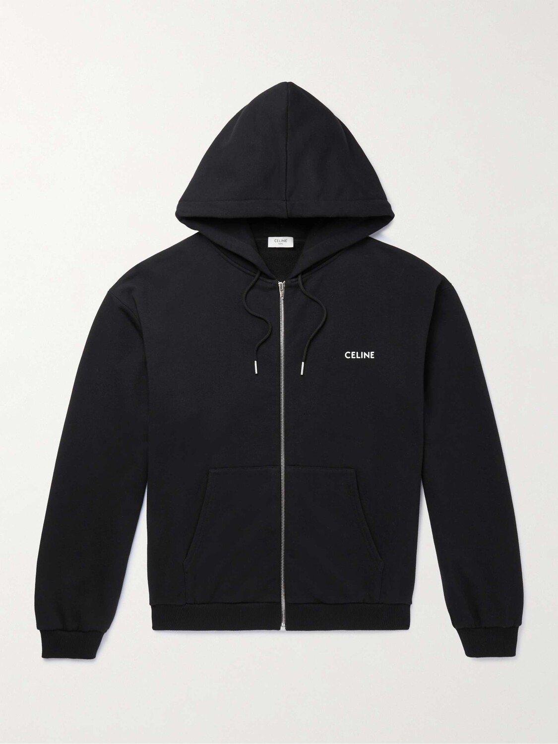 

Худи из смесового хлопкового джерси с логотипом Celine Homme, черный