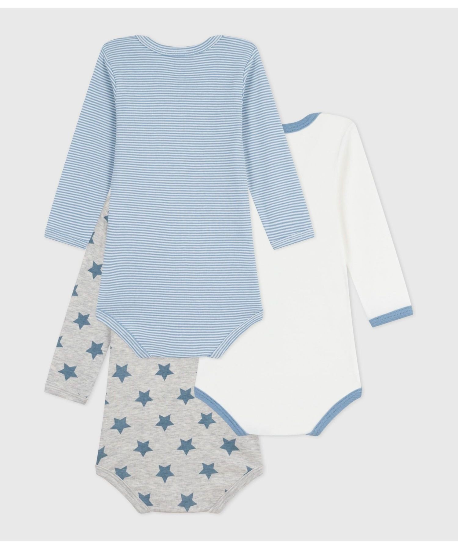 Боди с длинными рукавами (комплект из 3 предметов) PETIT BATEAU, Multicolor 1 — фото 2