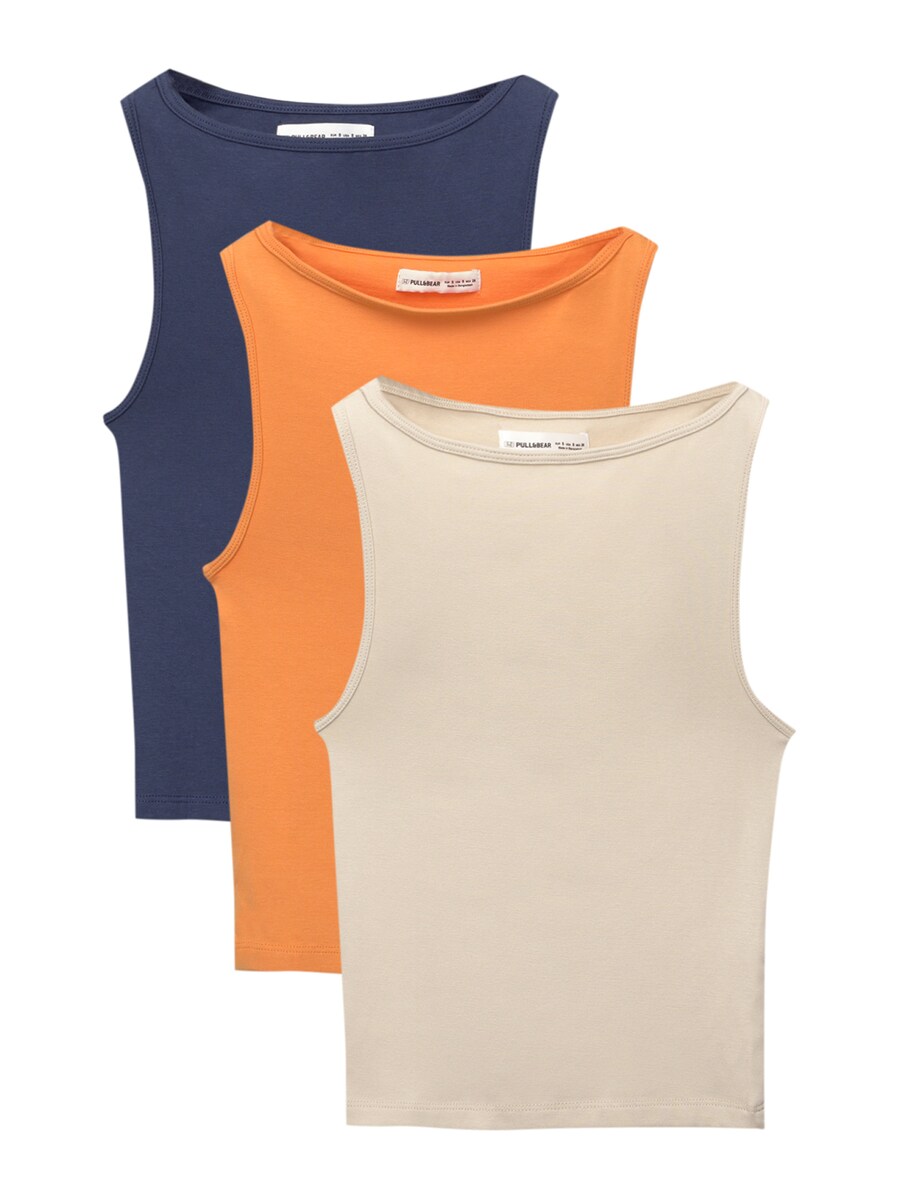 

Топ Pull&Bear, цвет Cream/Navy/Orange