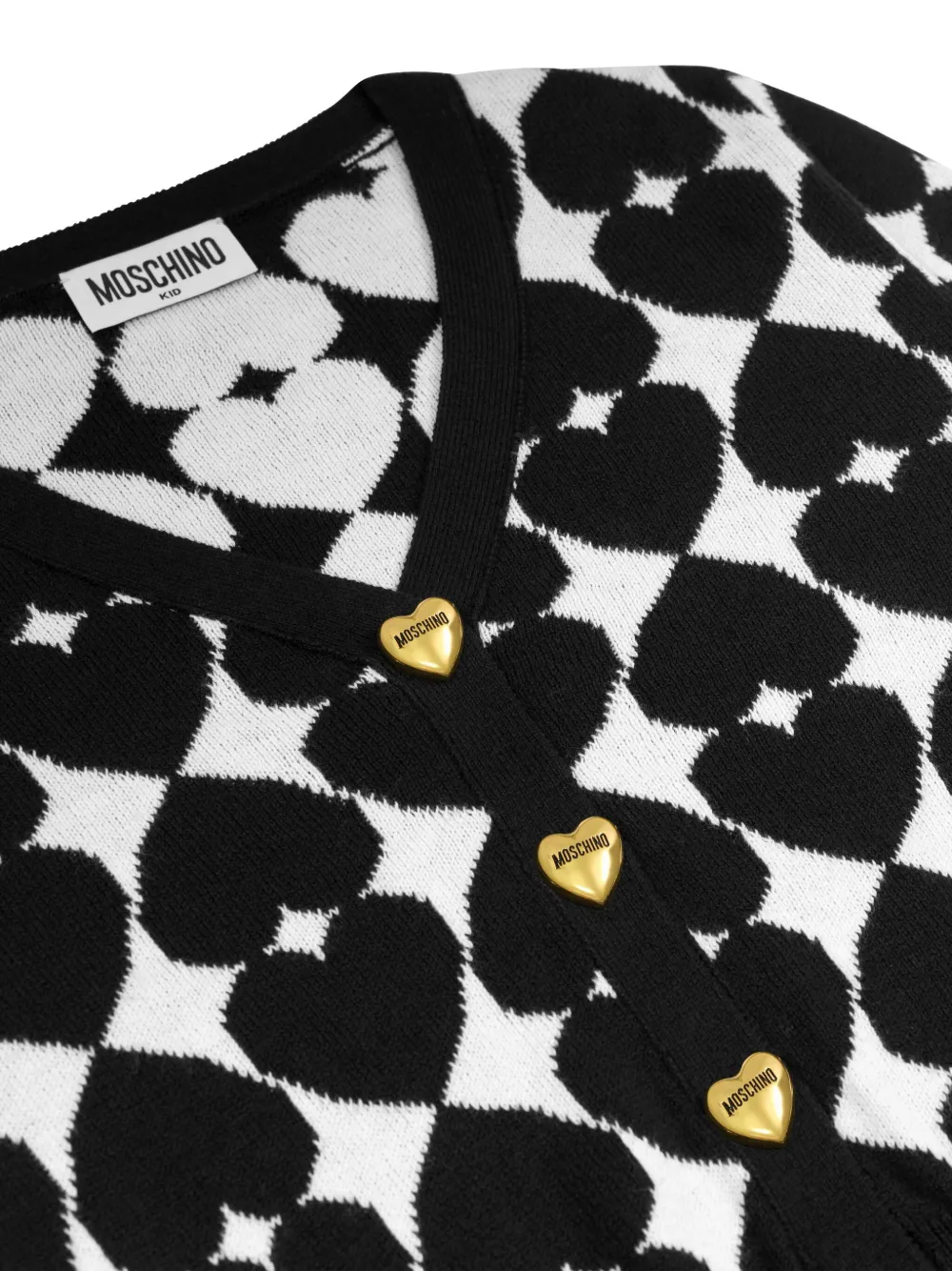 Кардиган с вышивкой Moschino Kids, черный — фото 3