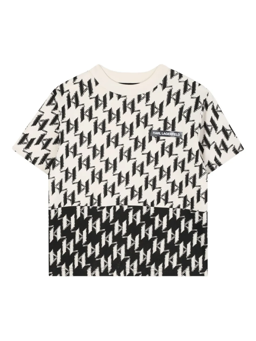 

Футболка с графичным принтом KARL LAGERFELD KIDS, черный