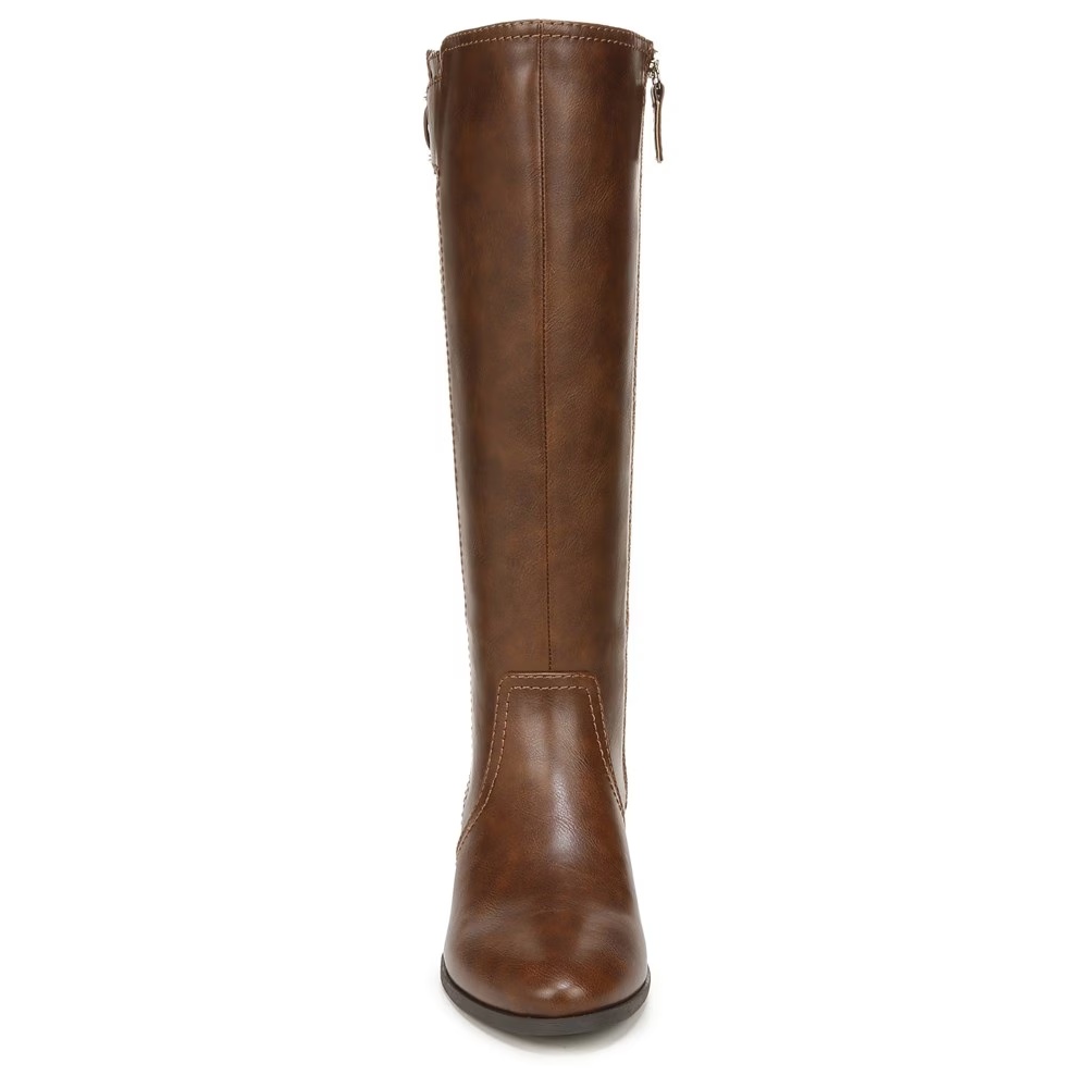 Высокие сапоги до колена на широкую икру Dr. Scholl'S, whiskey faux leather — фото 3