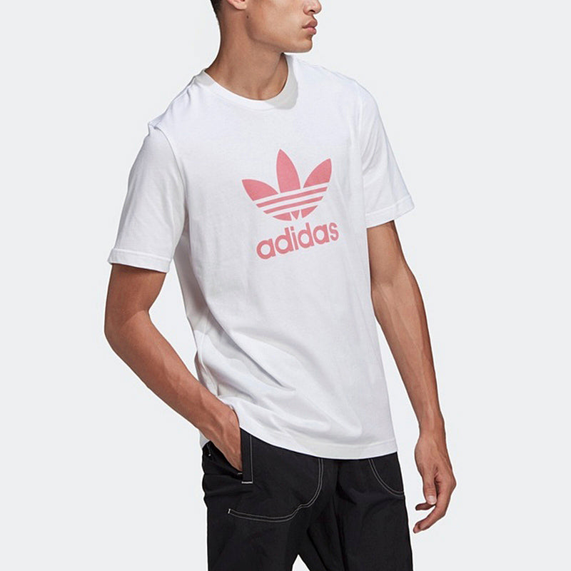 Футболка adidas originals Trefoil Logo Printing Sports Round Neck Short Sleeve White, белый — фото 4