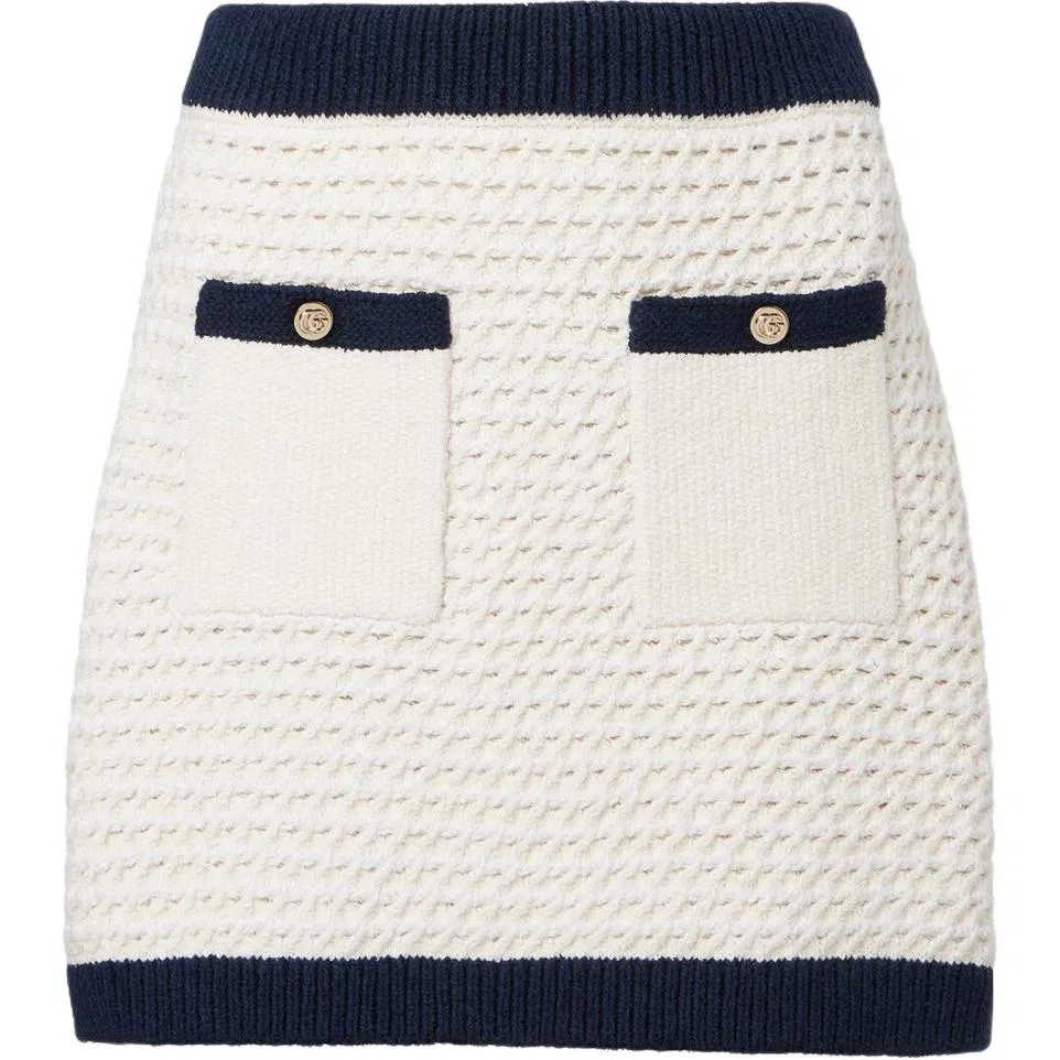 Юбка GUCCI Fine Cotton Crochet, хлопковое кружево, белый