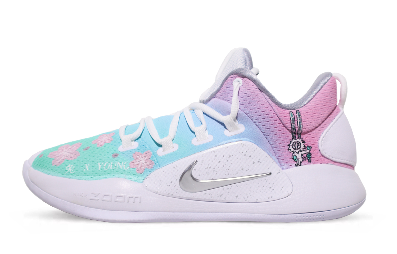 

Nike Баскетбольные кроссовки Hyperdunk X Low 10 с амортизацией, противоскользящие и износостойкие, низкие, мужские, розово-синие