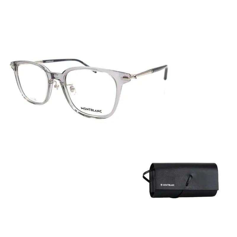 

MONTBLANC Пластиковая оправа квадратной формы для очков мужская, Transparent Gray