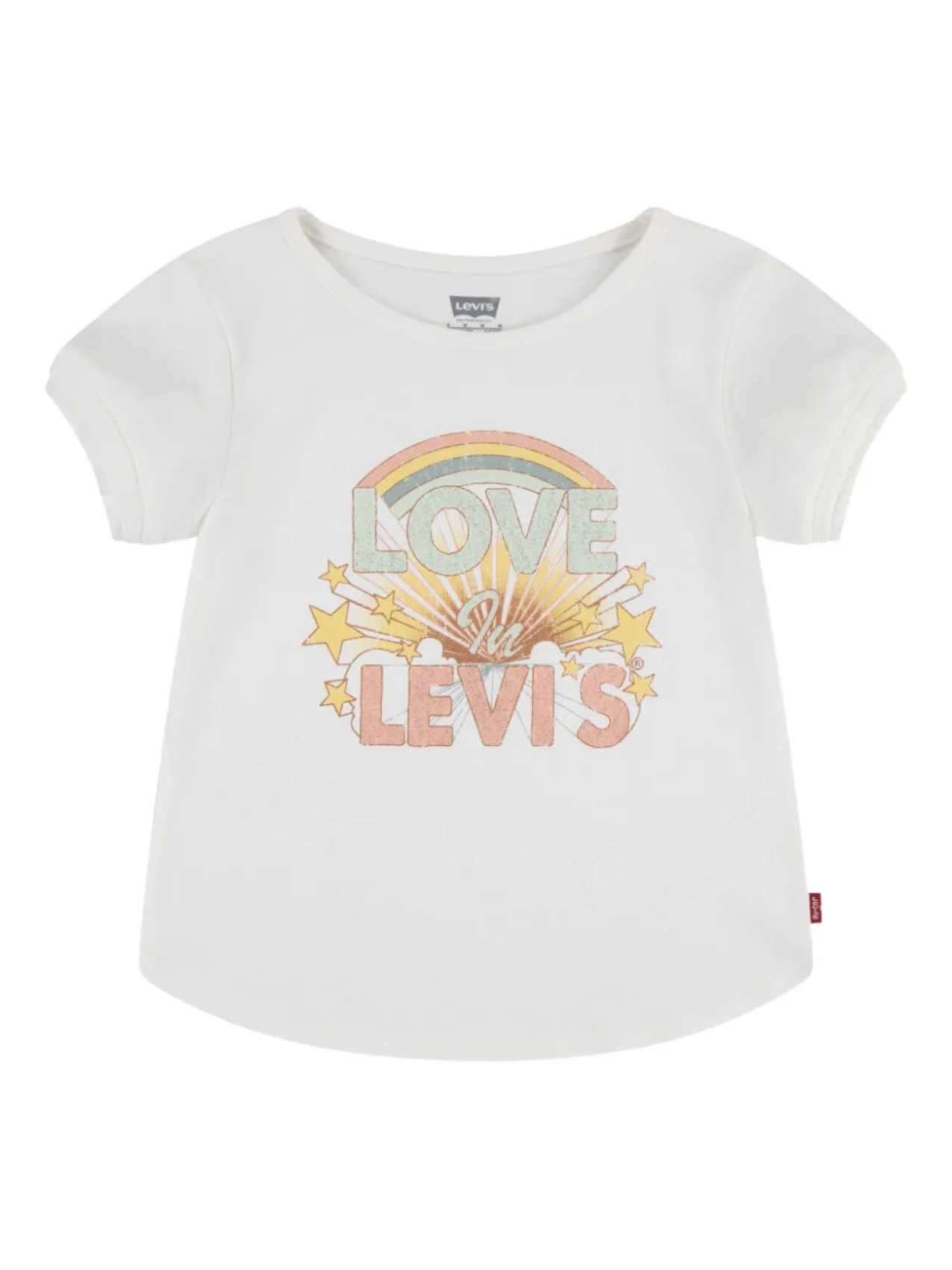 

Футболка Levi's Kids с радужным принтом, белый