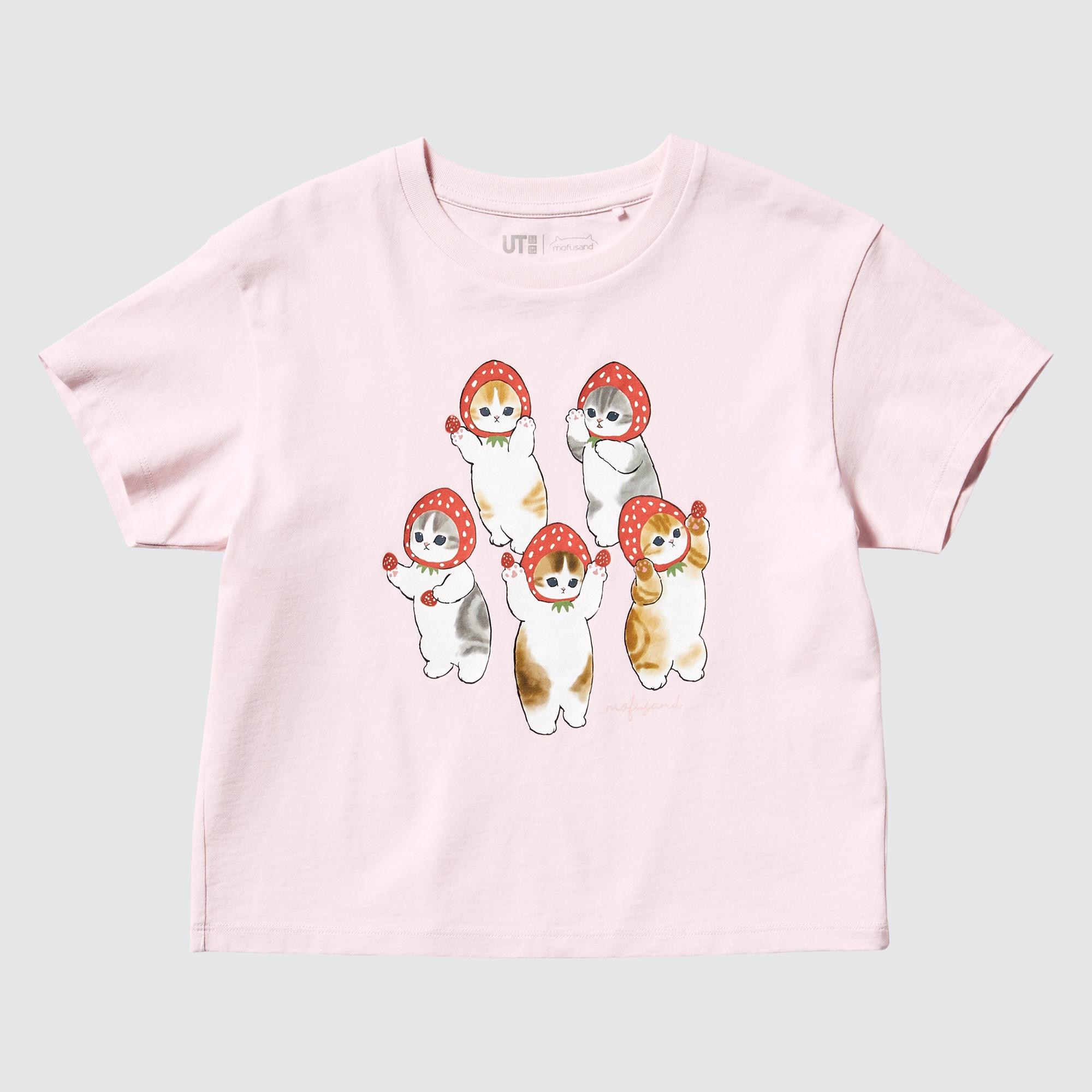 

Футболка UNIQLO Girls Mofusand Fruit Paradise Ut, розовый