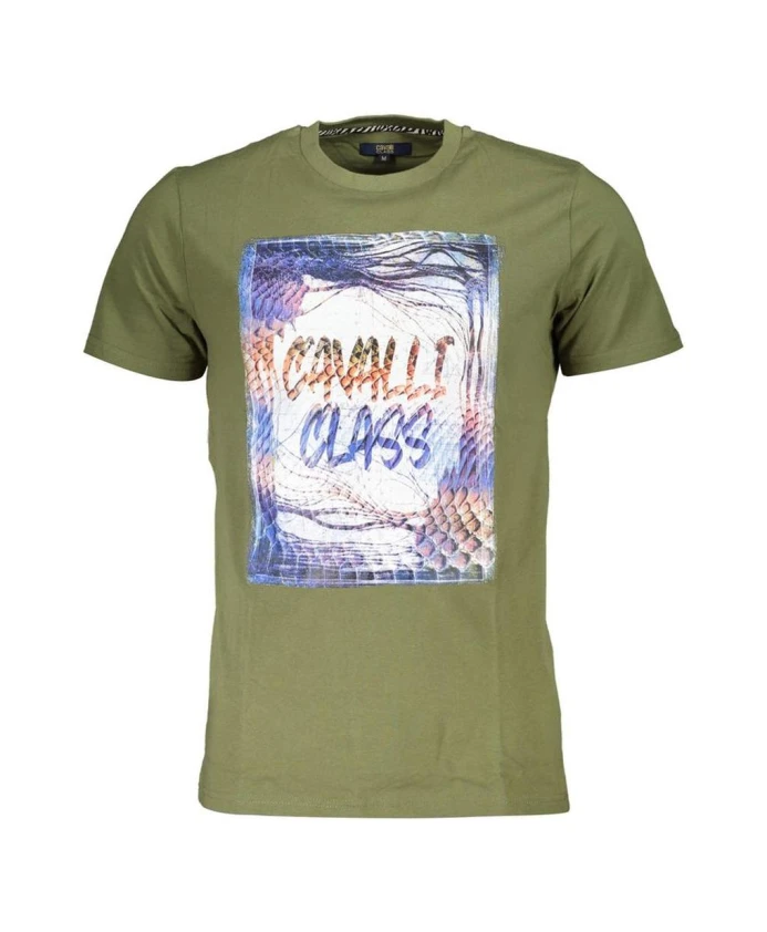 

Хлопковая футболка с принтом Cavalli Class, зеленый