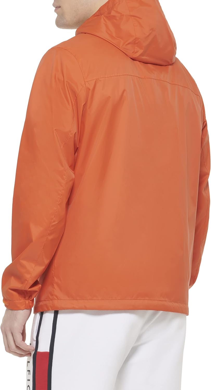 Мужская легкая дышащая водонепроницаемая куртка с капюшоном Tommy Hilfiger, Orange — фото 4