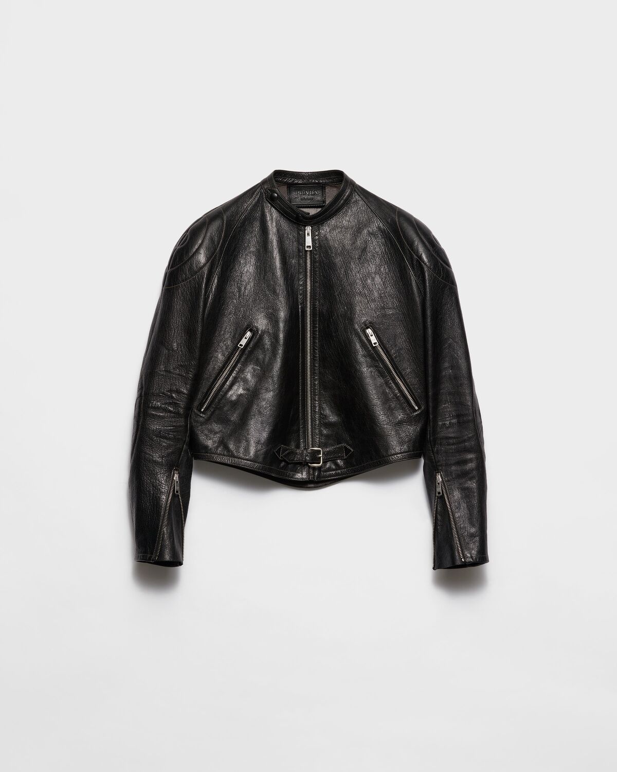 

Кожаная куртка Prada, черный