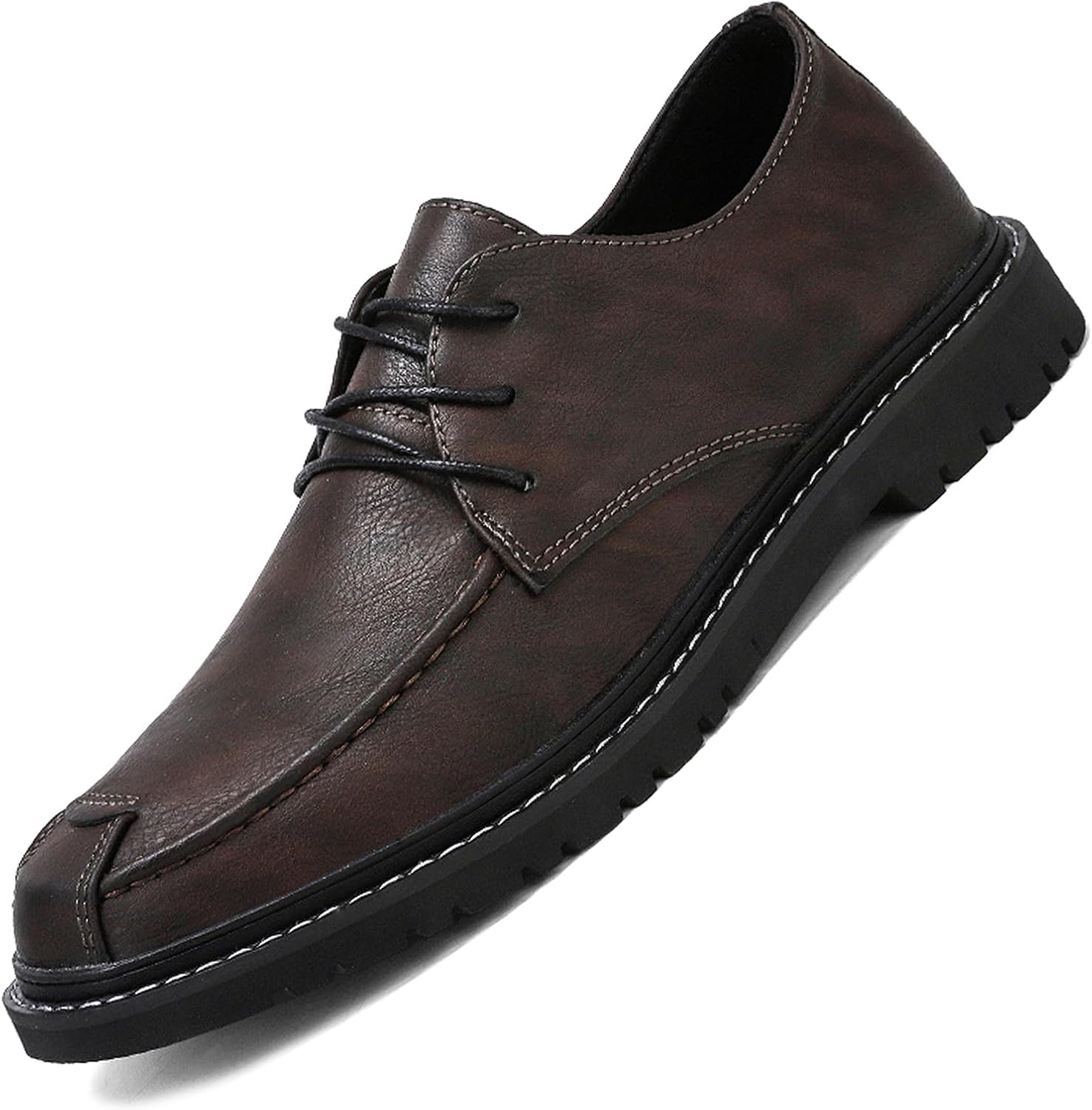 

Мужские кожаные оксфорды на шнуровке, удобные нескользящие повседневные и деловые туфли, модные дерби Optigard, коричневый