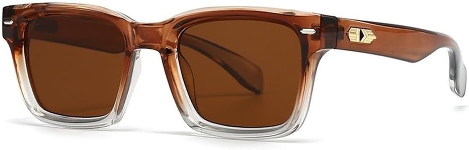 

Женские солнцезащитные очки квадратной формы с градиентным переходом цвета UV400, в стиле ретро с заклепками, мужские солнцезащитные очки цвета шампанского SKFGNX, Brown Tea