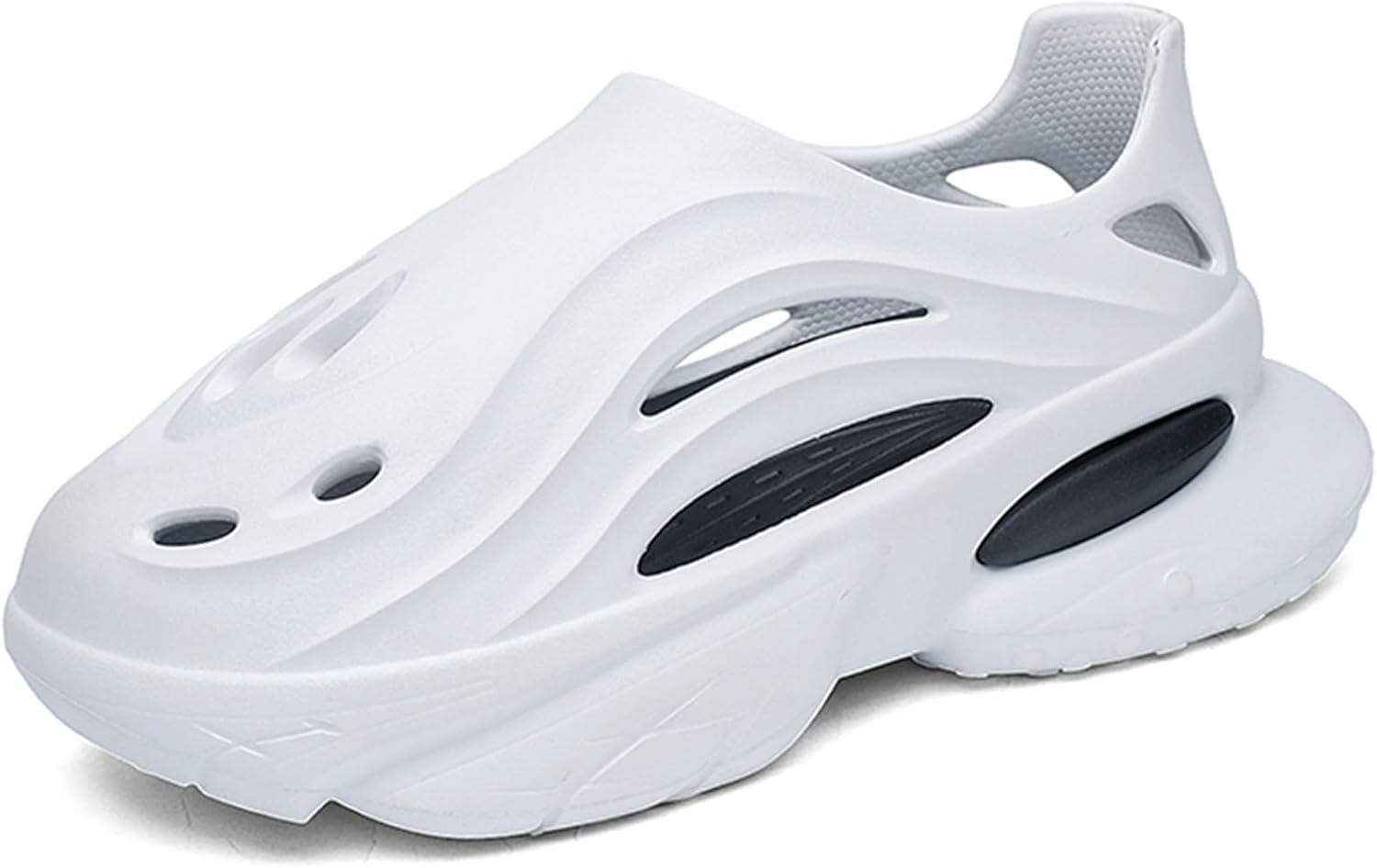 

Мужские кроссовки Foam Runner с толстой подошвой из EVA, с вырезами, легкие, слипоны, для ходьбы, дышащие, мягкие пляжные сандалии Inkuil, белый