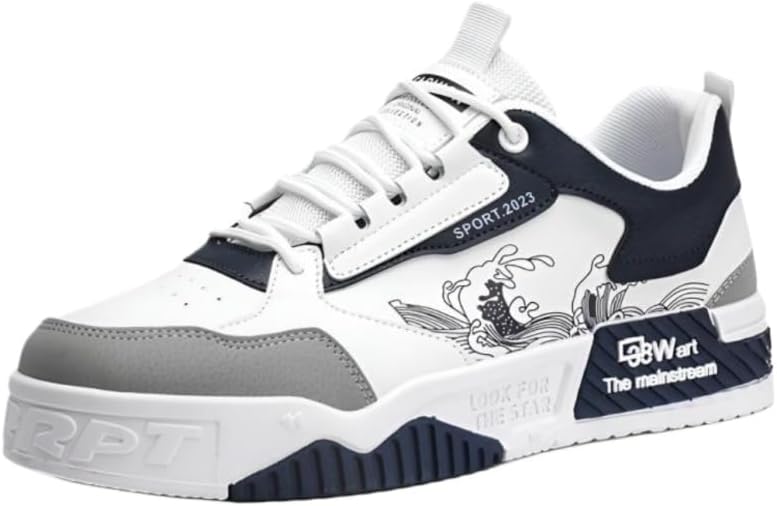 

Мужские стильные повседневные кроссовки с толстой подошвой и шнуровкой, удобные, дышащие и прочные Fusecottc, синий