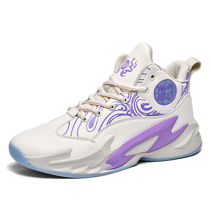 

TONYBEAR Миди баскетбольные кроссовки унисекс бежево-фиолетовые, цвет Beige Purple