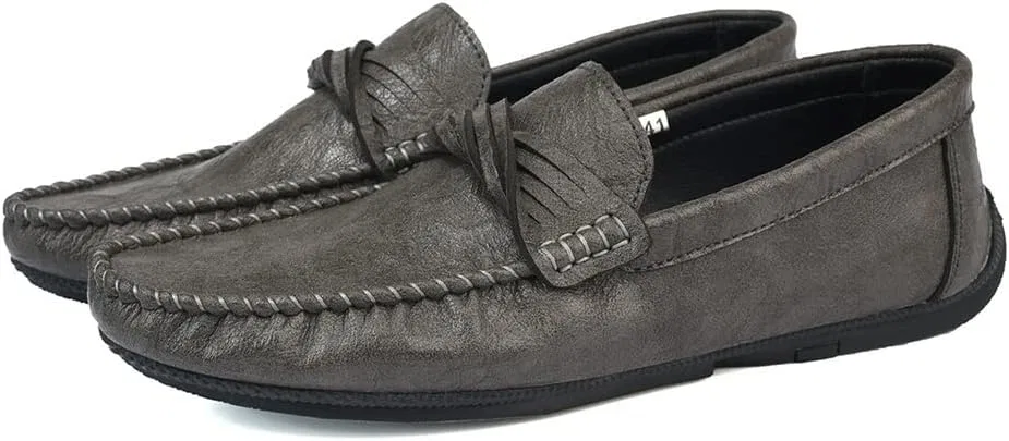 Лоферы кожаные Men's Loafers, Серый PUGHGAETZF — фото 3