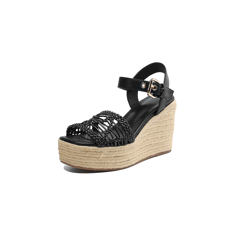 Yeezyy Reezy Женские сандалии на одной застежке черные, цвет Black