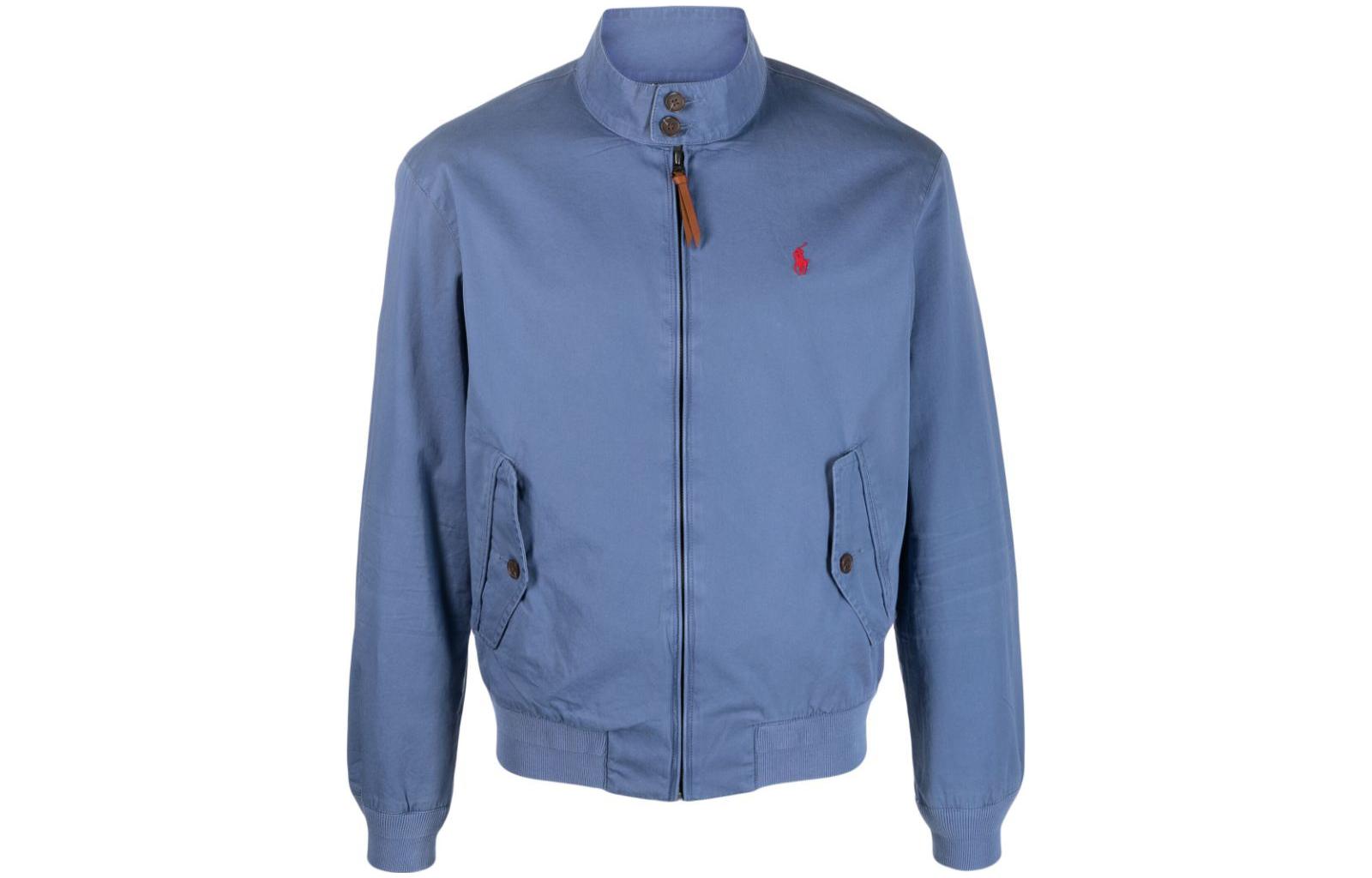 Polo Ralph Lauren Вышитая логотипом куртка-бомбер на молнии, Sky Blue — фото 3