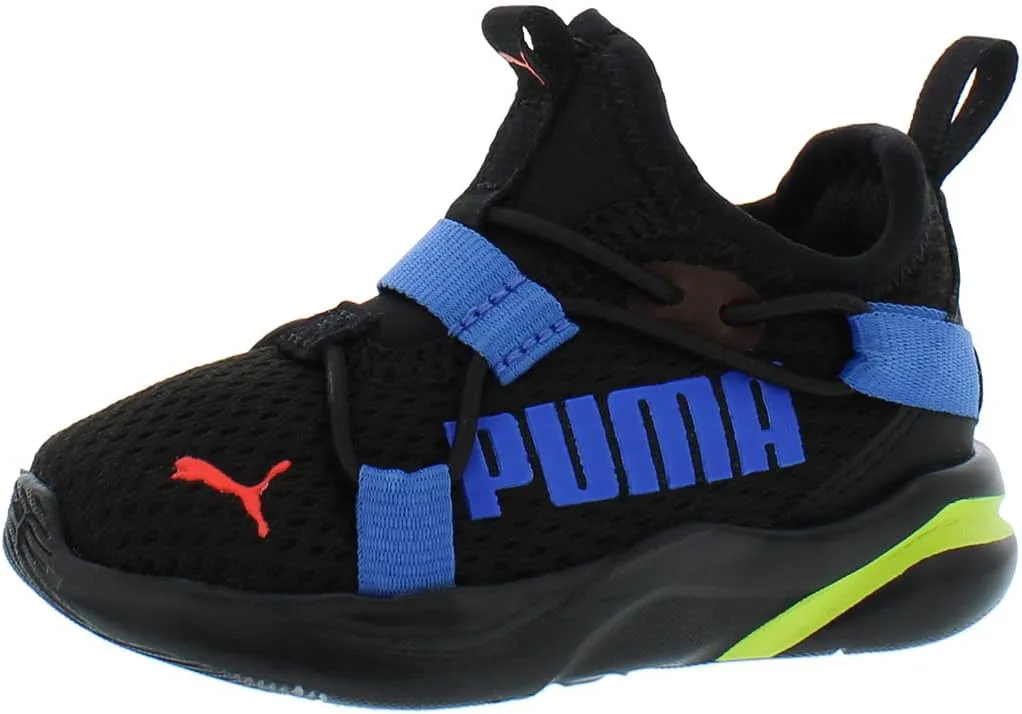 Кроссовки PUMA для мальчиков Rift Slip On с принтом по всей поверхности, черный/синий — фото 2